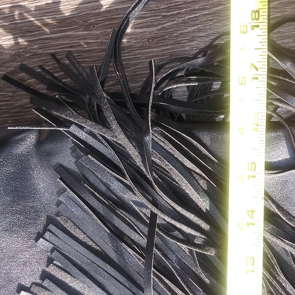 NWT $58 Victoria Secret black fringe large tote - Picture 16 of 16